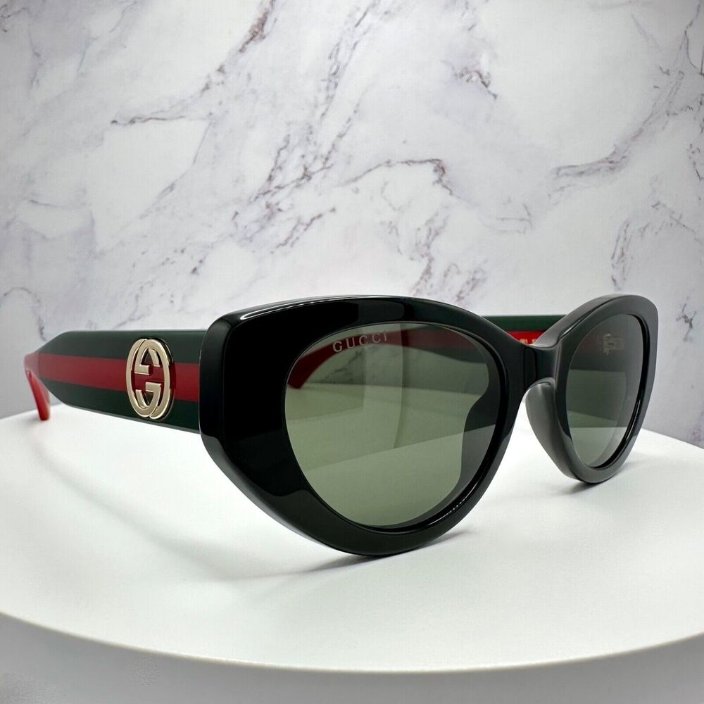 STYLISH GUCCI Sunglasses Black Gold Newest Collection GG1862S Metal Logo Cat Eye - Picture 16 of 16